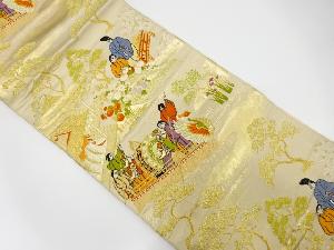 時代人物に舟模様織り出し　袋帯